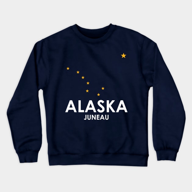 Juneau Alaska Alaskan Flag Stars Crewneck Sweatshirt by KevinWillms1